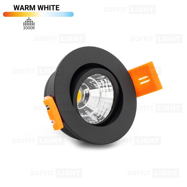 Black 3W 3000K Recessed LED Light Soffit light