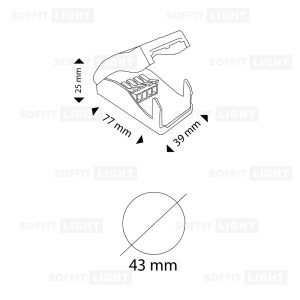 1W Recessed LED Light with a connector 4000K IP44 (BLACK) - Image 6