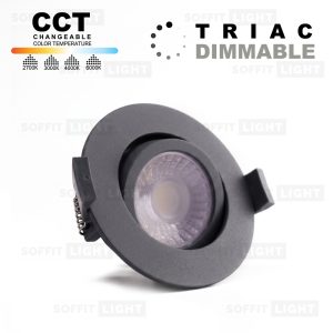 Dimmable 6W LED Soffit Light - Anthracite, Adjustable CCT IP20/65
