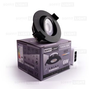 Dimmable 6W LED Soffit Light - Black, Adjustable CCT IP20/65 - Image 4