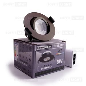 Dimmable 6W LED Soffit Light - Dark Brown, Adjustable CCT IP20/65 - Image 4