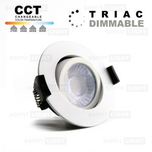Dimmable 6W LED Soffit Light - White, Adjustable CCT IP20/65