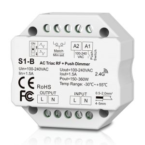 Single-channel 230V dimmer controller S1-B with TRIAC dimming function + Push DIM
