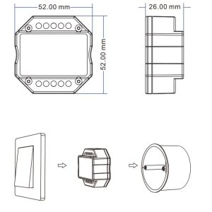 Single-channel 230V dimmer controller S1-B with TRIAC dimming function + Push DIM - Image 3