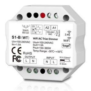 Smart WiFi TRIAC Dimmer S1-B(WT) with Tuya & SmartLife